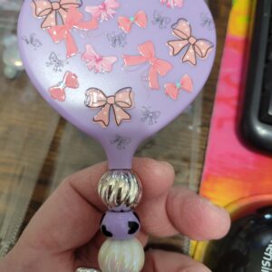 Purple Handheld Heart Mirror with Pink Bows