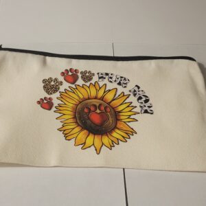 Paw Print Sunflower Canvas Bag