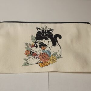 Skull and Cat Canvas Bag
