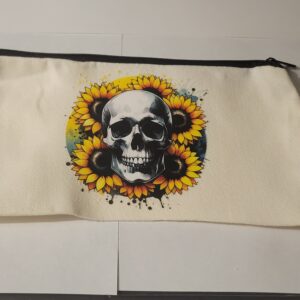 Skull and Sunflower Canvas Bag