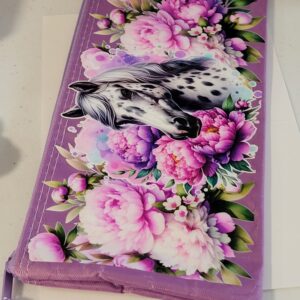 Purple Bag with Flowers and Horse