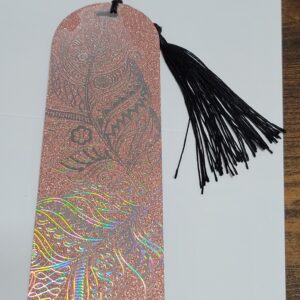Rainbow feather pink Acrylic Bookmark