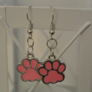 Pink Paw Print earrings