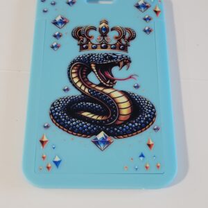 Light Blue Hard Cover ID Holder with Snake King