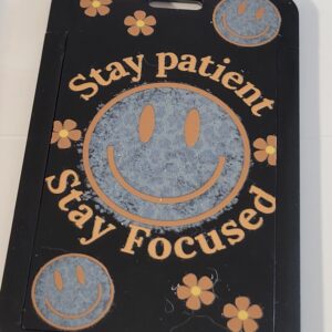 Black Hard Cover ID Holder with Happy Face