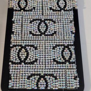 Black Hard Cover ID Holder with Silver Squares