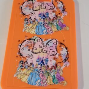 Orange Hard Cover ID Holder with Princesses