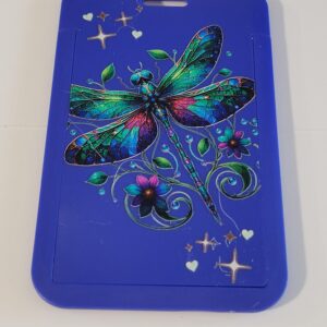 Blue Hard Cover ID Holder with Dragonfly