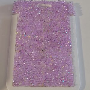 White Hard Cover ID Holder with Purple Squares