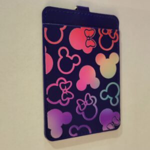 Navy Blue Soft Cover ID Holder with Mickey and Minnie