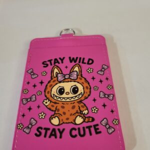 Pink Soft Cover ID Holder with LaBuBu