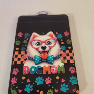 Black Soft Cover ID Holder with Dog Mom