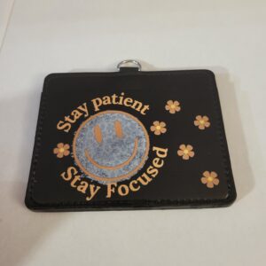 Black Soft Cover ID Holder with Happy Face