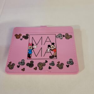 Pink Soft Cover ID Holder with Mickey and Minnie