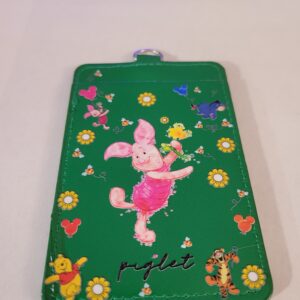 Green Soft Cover ID Holder with Piglet