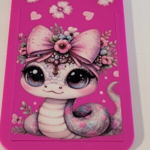 Pink Hard Cover ID Holder with Pink Snake