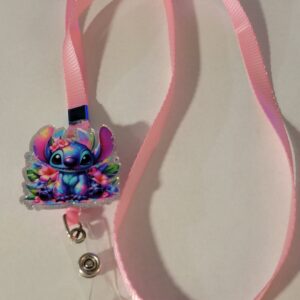 Stitch with Pink Lanyard