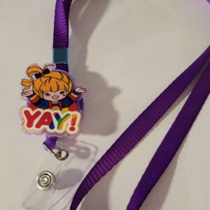 Rainbow Brite with Purple Lanyard