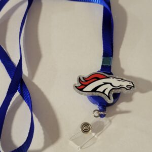 Broncos with Blue Lanyard