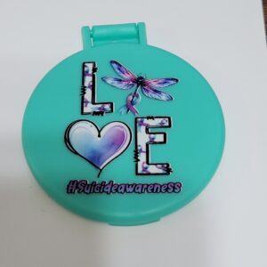 Mint Green Compact Mirror with Awareness