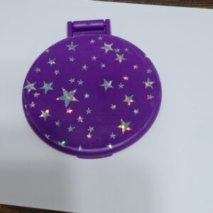 Purple Compact Mirror with Silver Stars