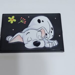 Black Square Compact Mirror with Dalmatian