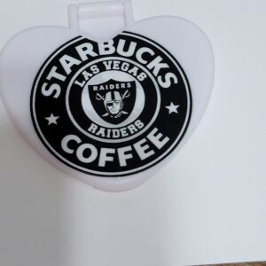 White Heart Compact Mirror with Raiders