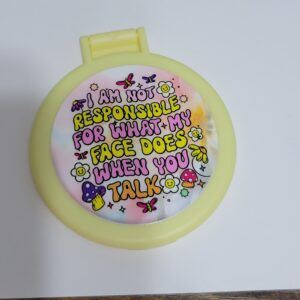 Yellow Compact Mirror with Saying