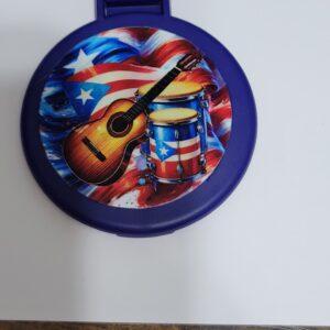 Blue Compact Mirror with Guitar