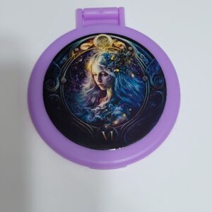 Purple Compact Mirror with Girl