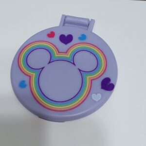 Blue Compact Mirror with Mickey Rainbow Outline