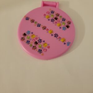 Pink Compact Mirror with Paw Prints
