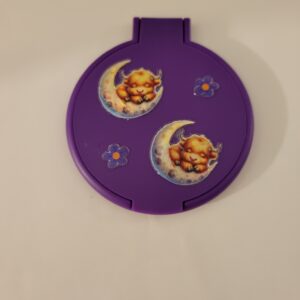 Purple Compact Mirror with Cow in the Moon