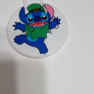 White Compact Mirror with St. Patrick Stitch