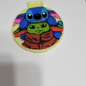 Yellow Compact Mirror with Stitch and Yoda
