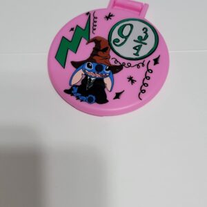 Pink Compact Mirror with HP Stitch