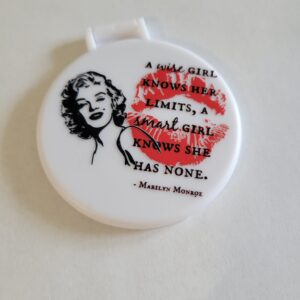 White Compact Mirror with Marylin Monroe
