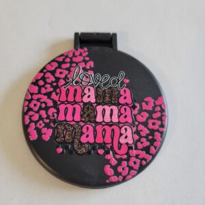 Black Compact Mirror with Loved Mama