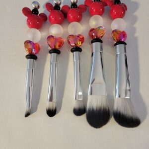 Red Mickey Make Up Brush Set