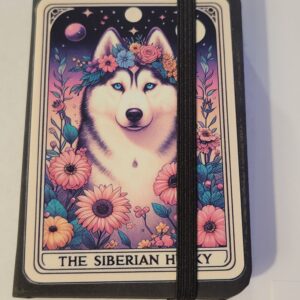 Small Black Notebook with Wolf