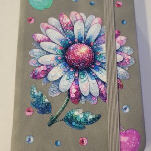 Small Grey Notebook with Flower