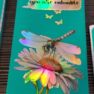 Green Filp Notebook with Dragonflies