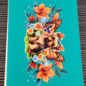 Green Flip Notebook with Yorkie