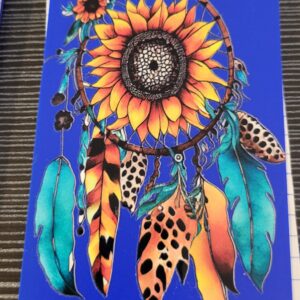 Blue Flip Notebook with Sunflower Sun Catcher