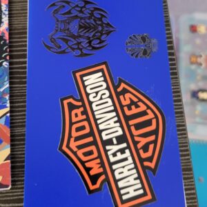 Blue Flip Notebook with Motorcycle