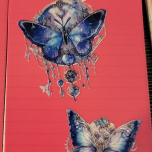 Pink Flip Notebook with Butterflies