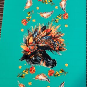 Green Flip Notebook with Horse