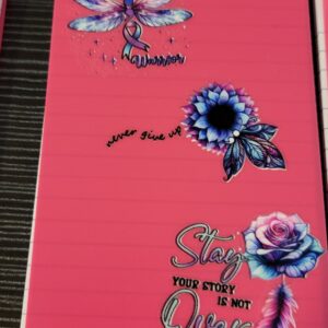 Pink Flip Notebook with Awareness Sayings