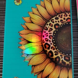Green Filp Notebook with Sunflower