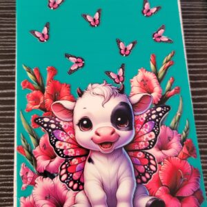 Green Flip Notebook with Cow